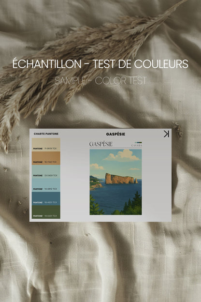 OLEKA CANVAS - GASPÉSIE, Oeuvre sur toile étirée, encadré Brun Noyer