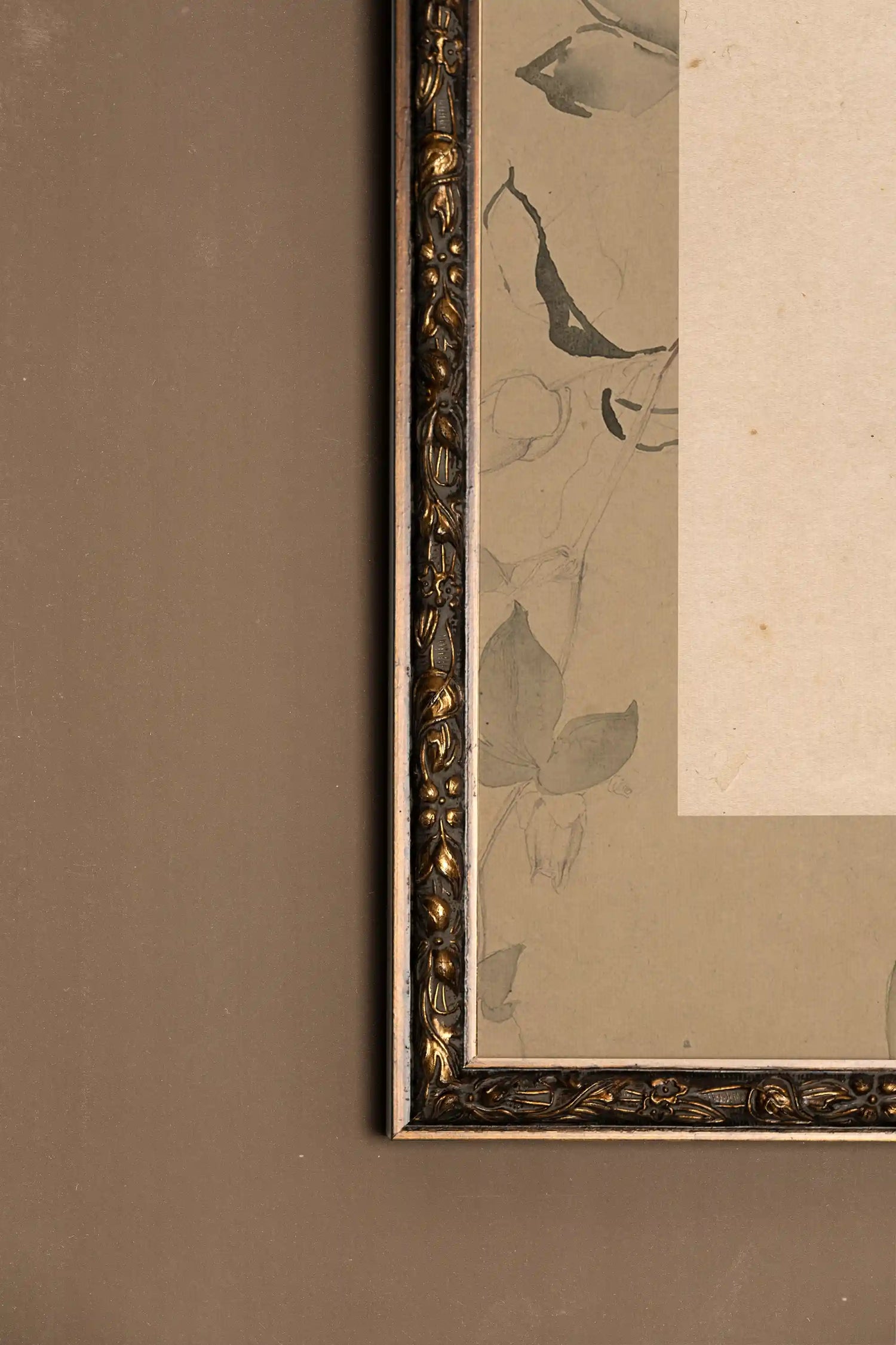 SACRED FLORA, Rigid Canvas Artwork, Framed in Vintage Bronze