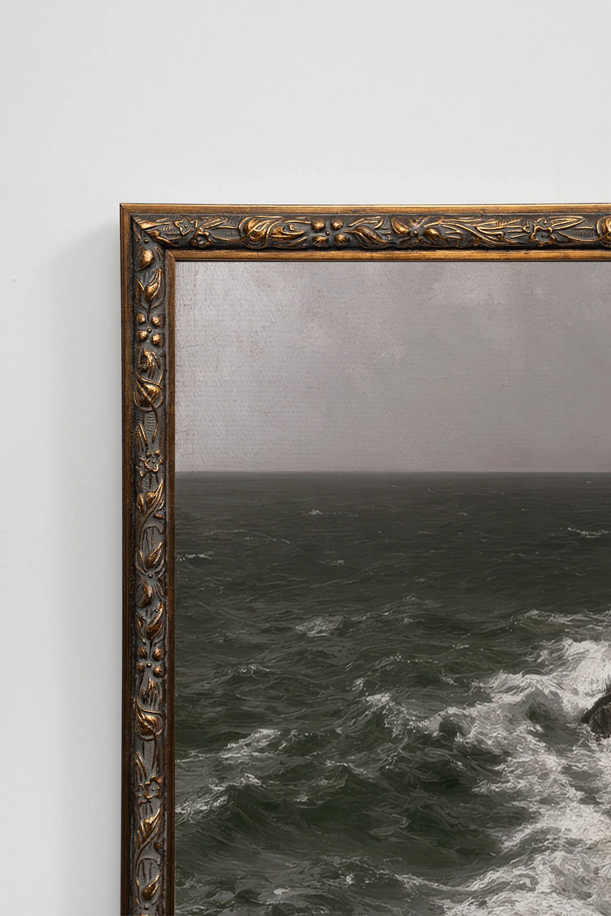 RIVAGE NORDIQUE, Oeuvre sur toile étirée, encadré Vintage Bronze