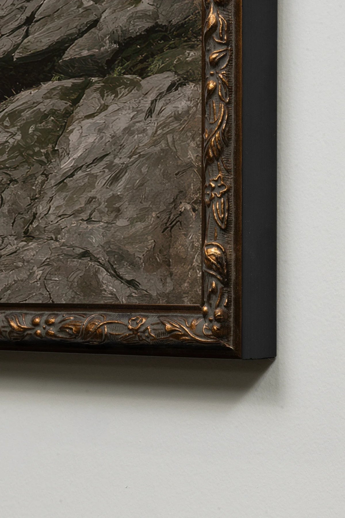 RIVAGE NORDIQUE, Oeuvre sur toile étirée, encadré Vintage Bronze