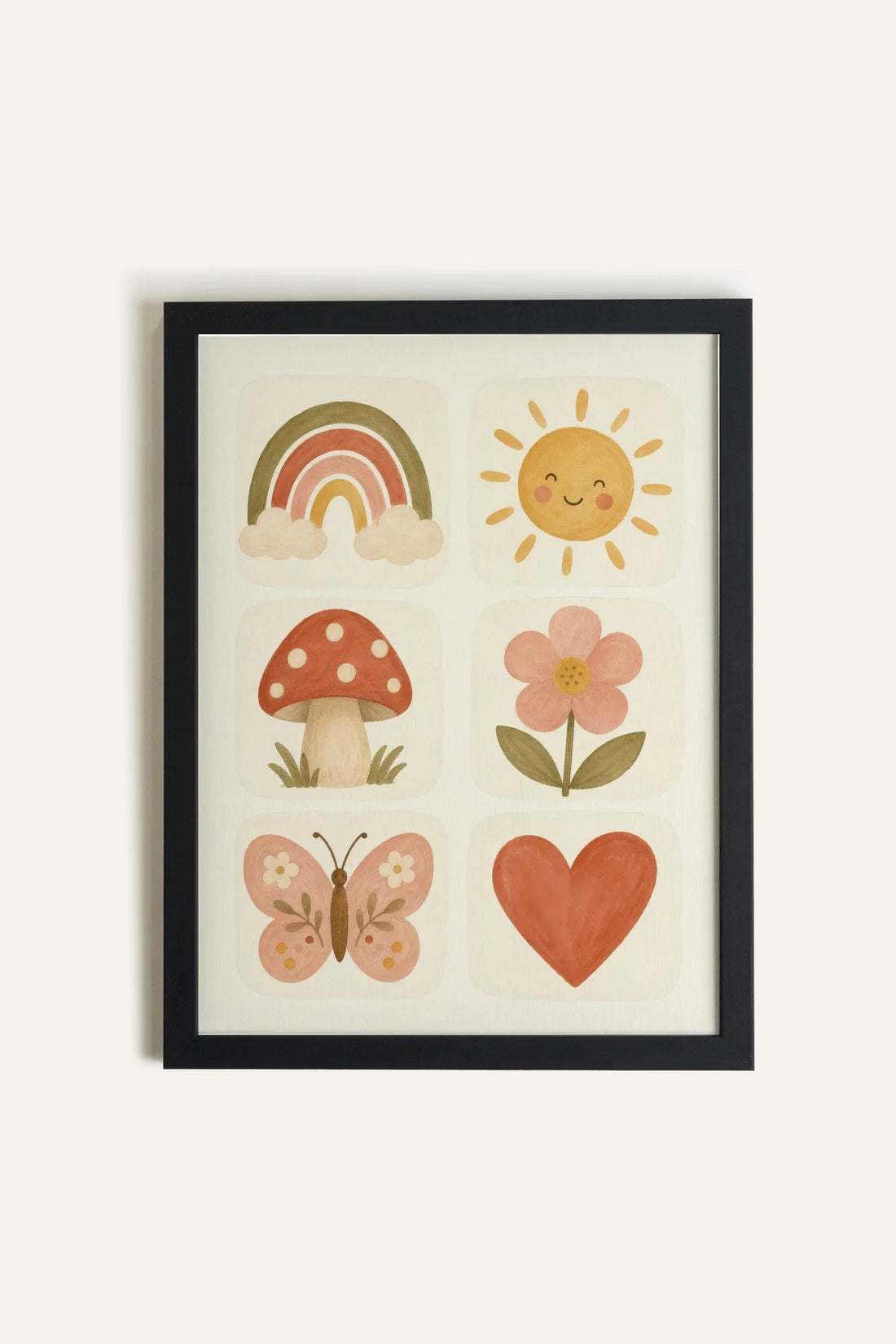 MINI MERVEILLES, Oeuvre sur toile rigide, encadré Noir