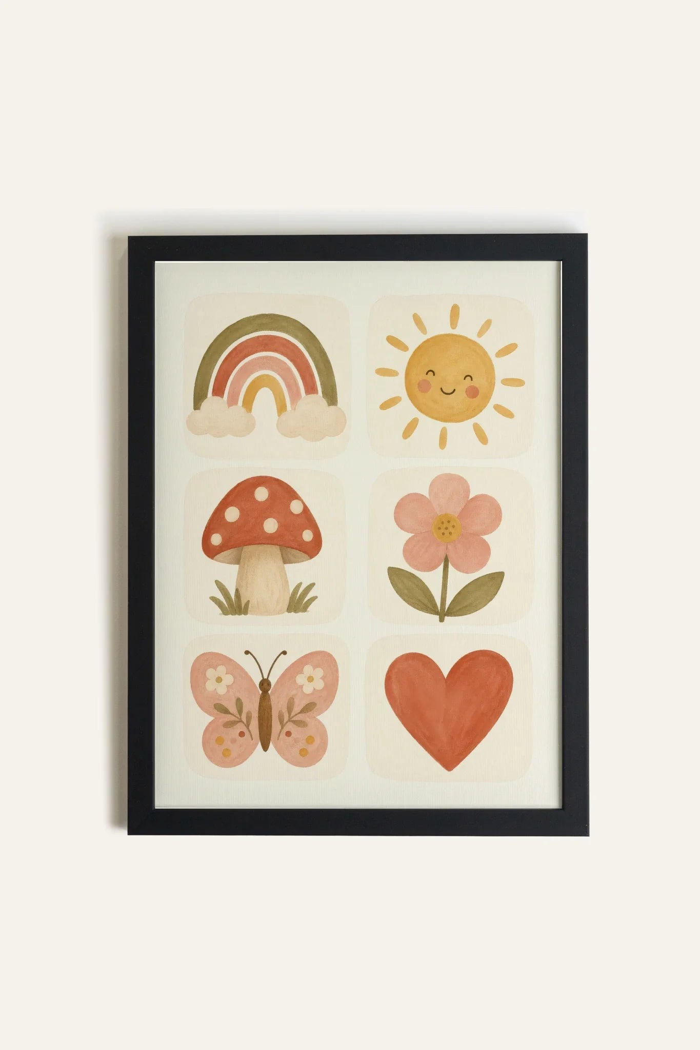 MINI MERVEILLES, Oeuvre sur toile rigide, encadré Noir