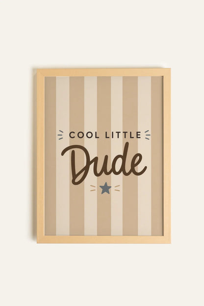 LITTLE DUDE, Oeuvre sur toile rigide, encadré Naturel Clair