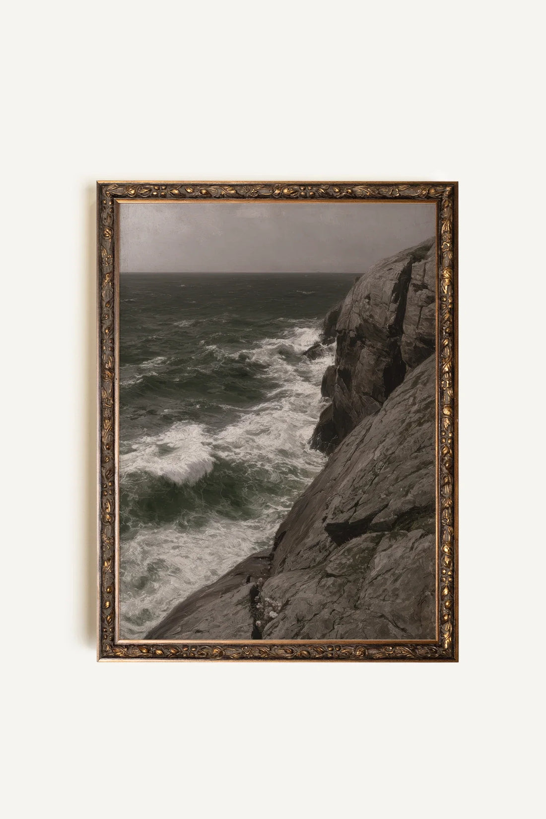 RIVAGE NORDIQUE, Oeuvre sur toile étirée, encadré Vintage Bronze