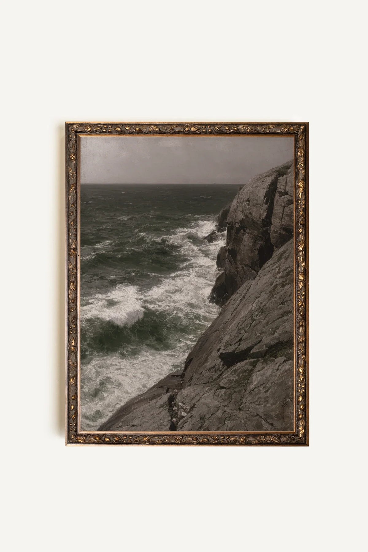 RIVAGE NORDIQUE, Oeuvre sur toile étirée, encadré Vintage Bronze
