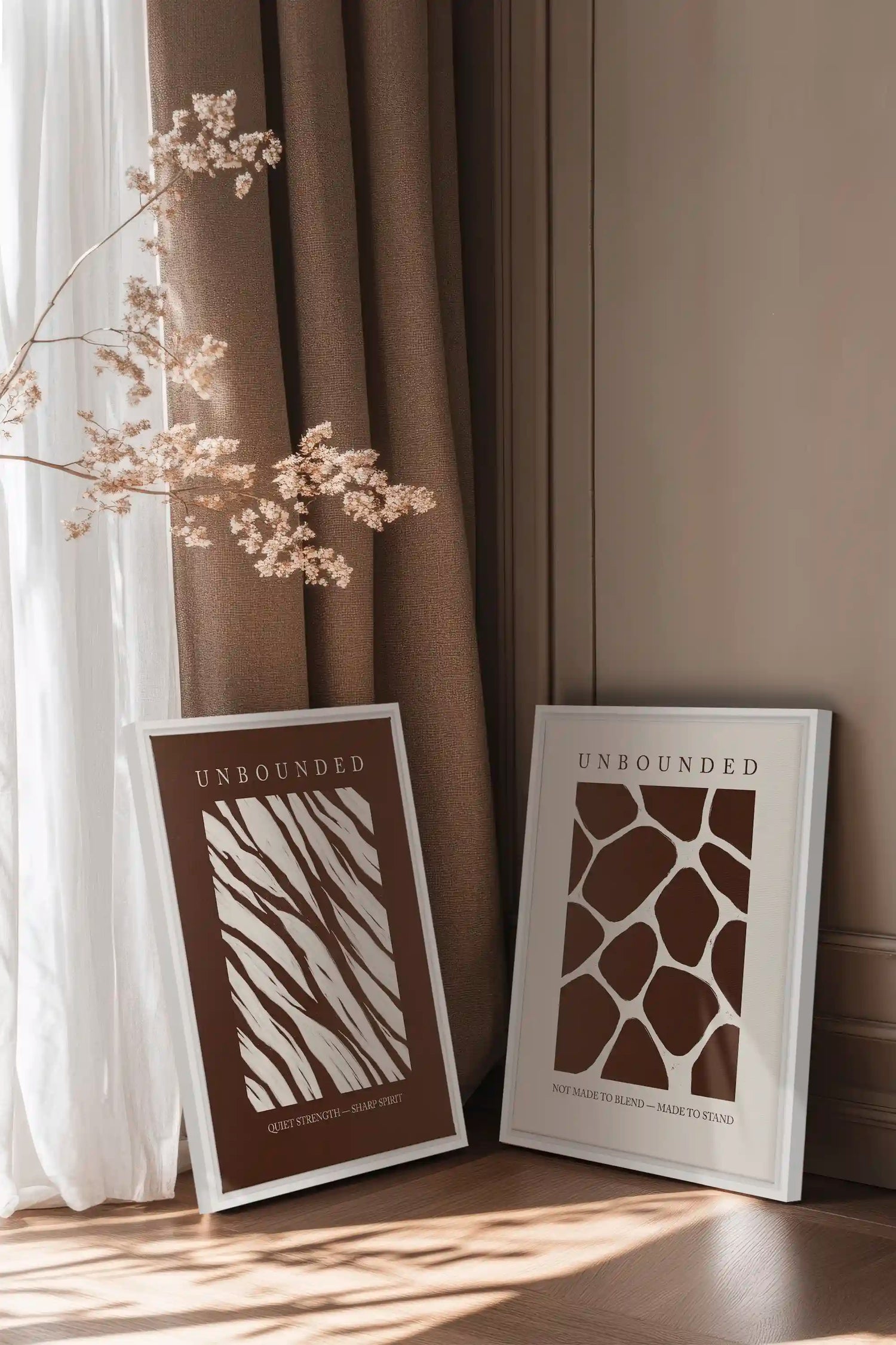 UNBOUNDED DUO, 2 Oeuvres sur toile étirée, encadré Blanc