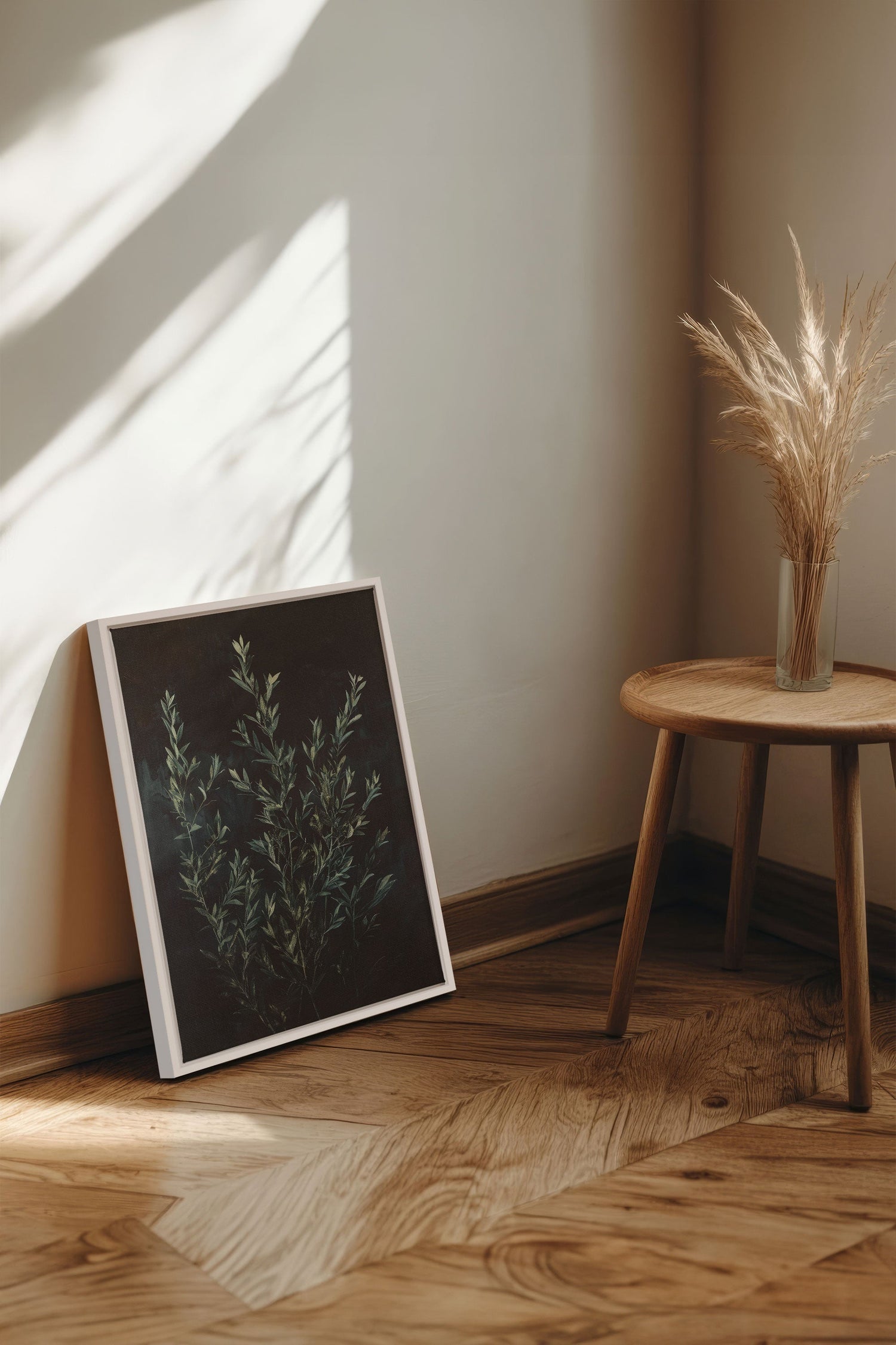 OLEKA CANVAS - SOUS-BOIS, Oeuvre sur toile étirée, encadré Blanc