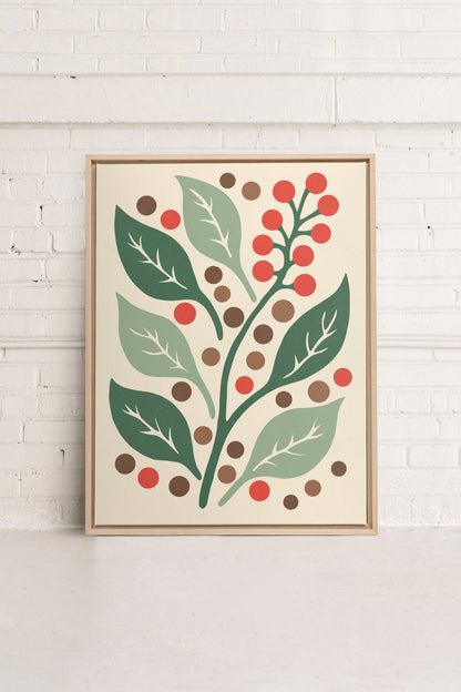 SCARLET STEMS, Oeuvre sur toile étirée, encadré Naturel Clair