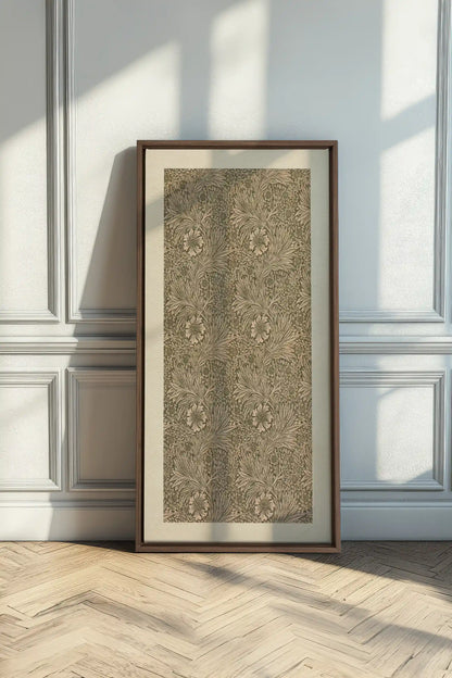 JARDIN GRAVÉ, Oeuvre sur toile étirée, encadré Brun Chêne