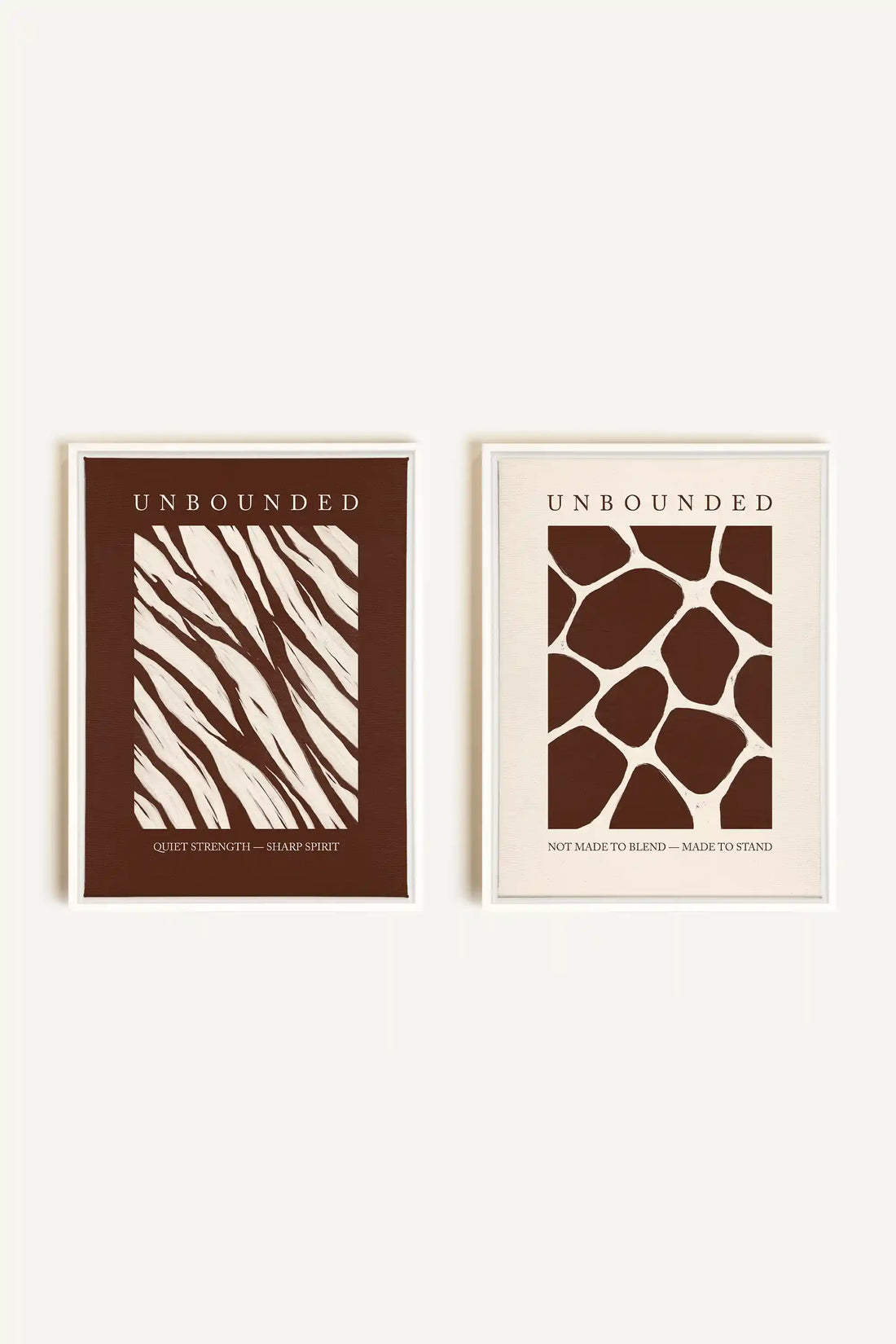 UNBOUNDED DUO, 2 Oeuvres sur toile étirée, encadré Blanc