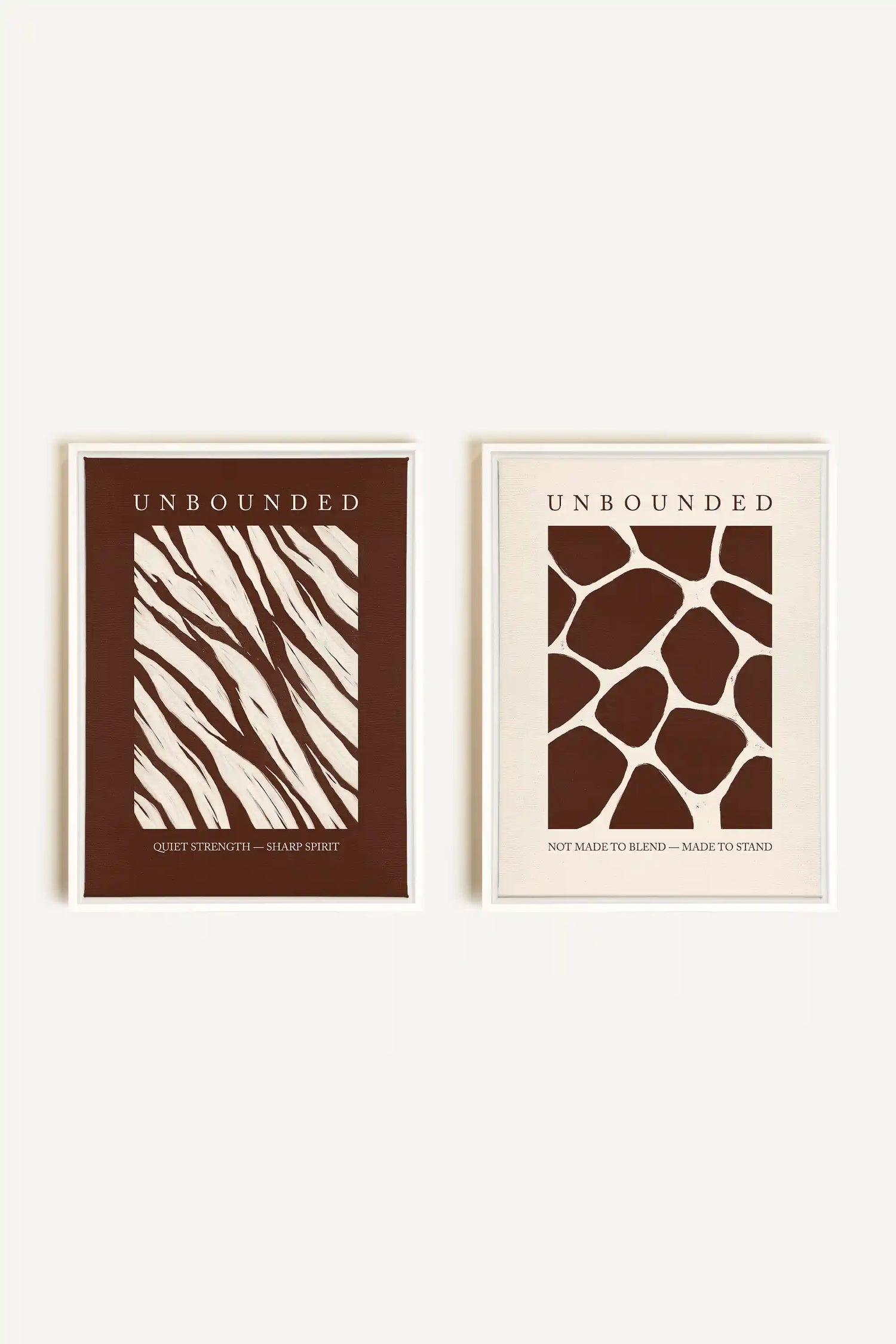 UNBOUNDED DUO, 2 Oeuvres sur toile étirée, encadré Blanc
