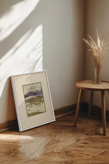 VESTIGE DE SAISON, Artwork on stretched canvas, framed in white