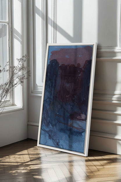 BURNT NIGHTFALL, Oeuvre sur toile étirée, encadré Blanc