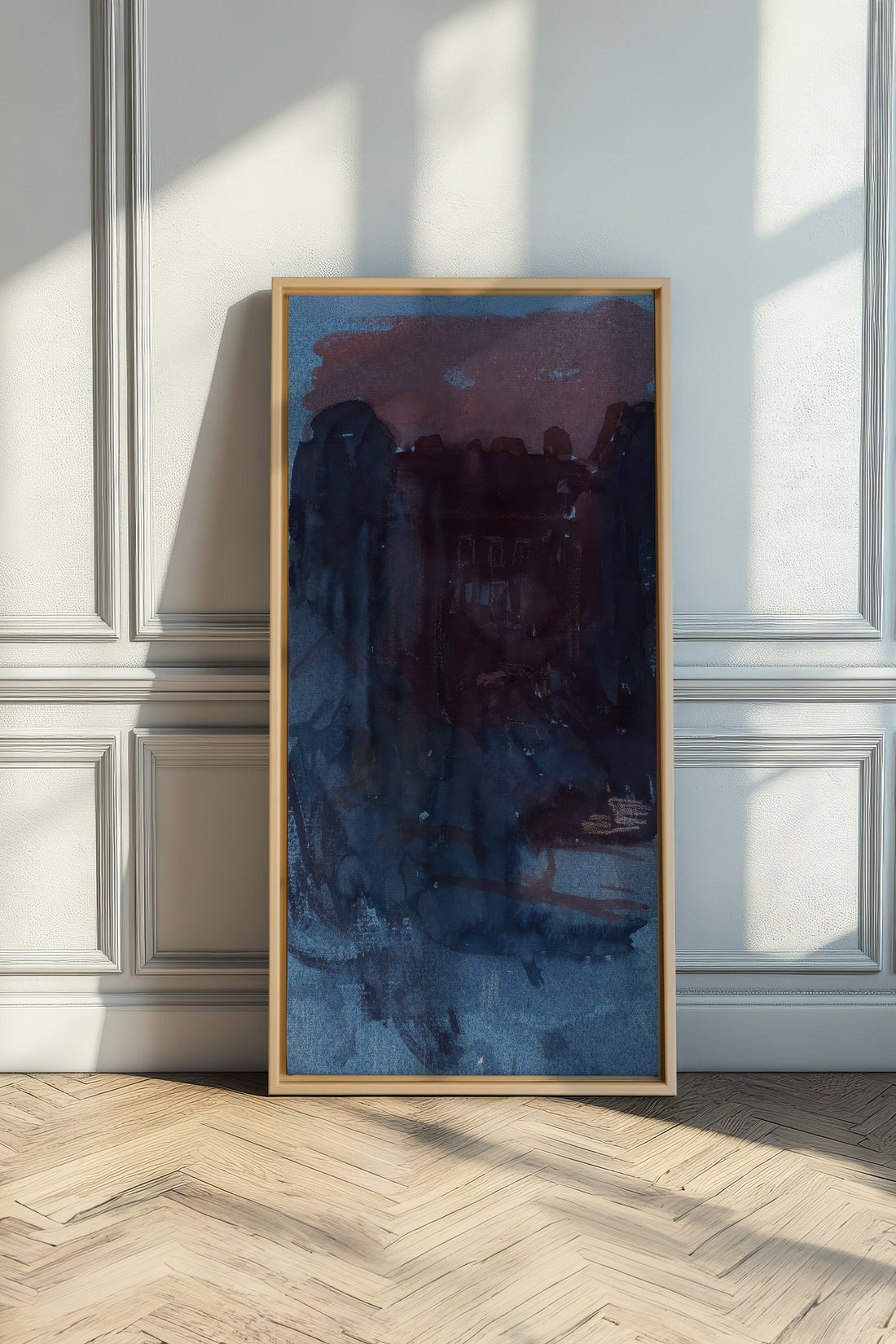 BURNT NIGHTFALL, Artwork on stretched canvas, framed Natural Light