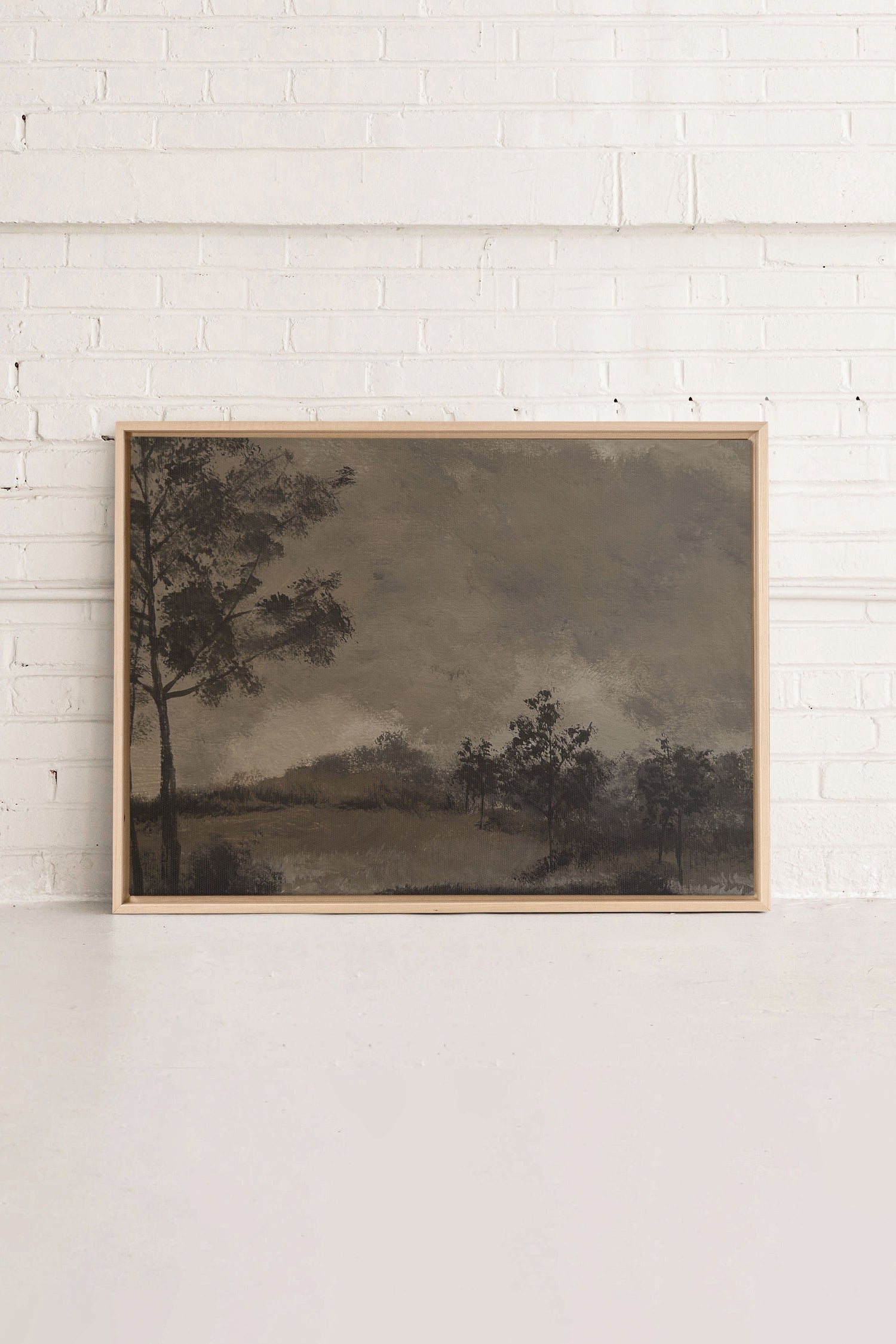 HAZY WOODS, Artwork on stretched canvas, framed Natural Light