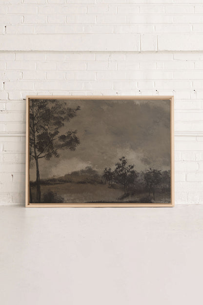 HAZY WOODS, Artwork on stretched canvas, framed Natural Light
