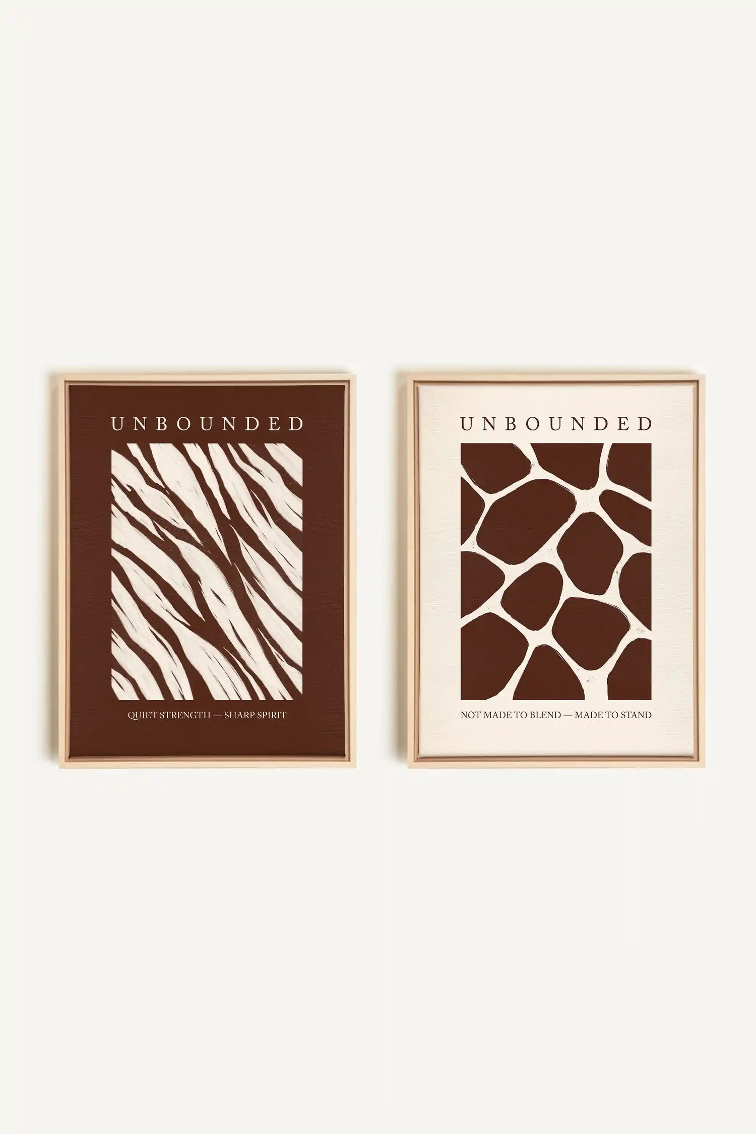 UNBOUNDED DUO, 2 Oeuvres sur toile étirée, encadré Naturel Clair