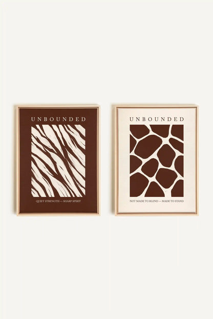 UNBOUNDED DUO, 2 Oeuvres sur toile étirée, encadré Naturel Clair