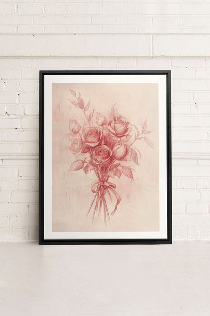 ÉCLATS DE ROSES, Work on stretched canvas