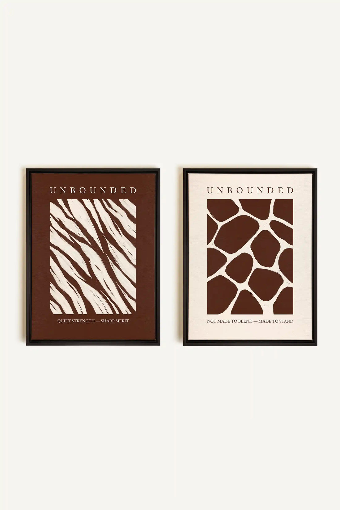 UNBOUNDED DUO, 2 Oeuvres sur toile étirée, encadré Noir