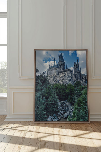 OLEKA CANVAS - FORTRESS OF KNOWLEDGE, Oeuvre sur toile étirée, encadré Brun Chêne