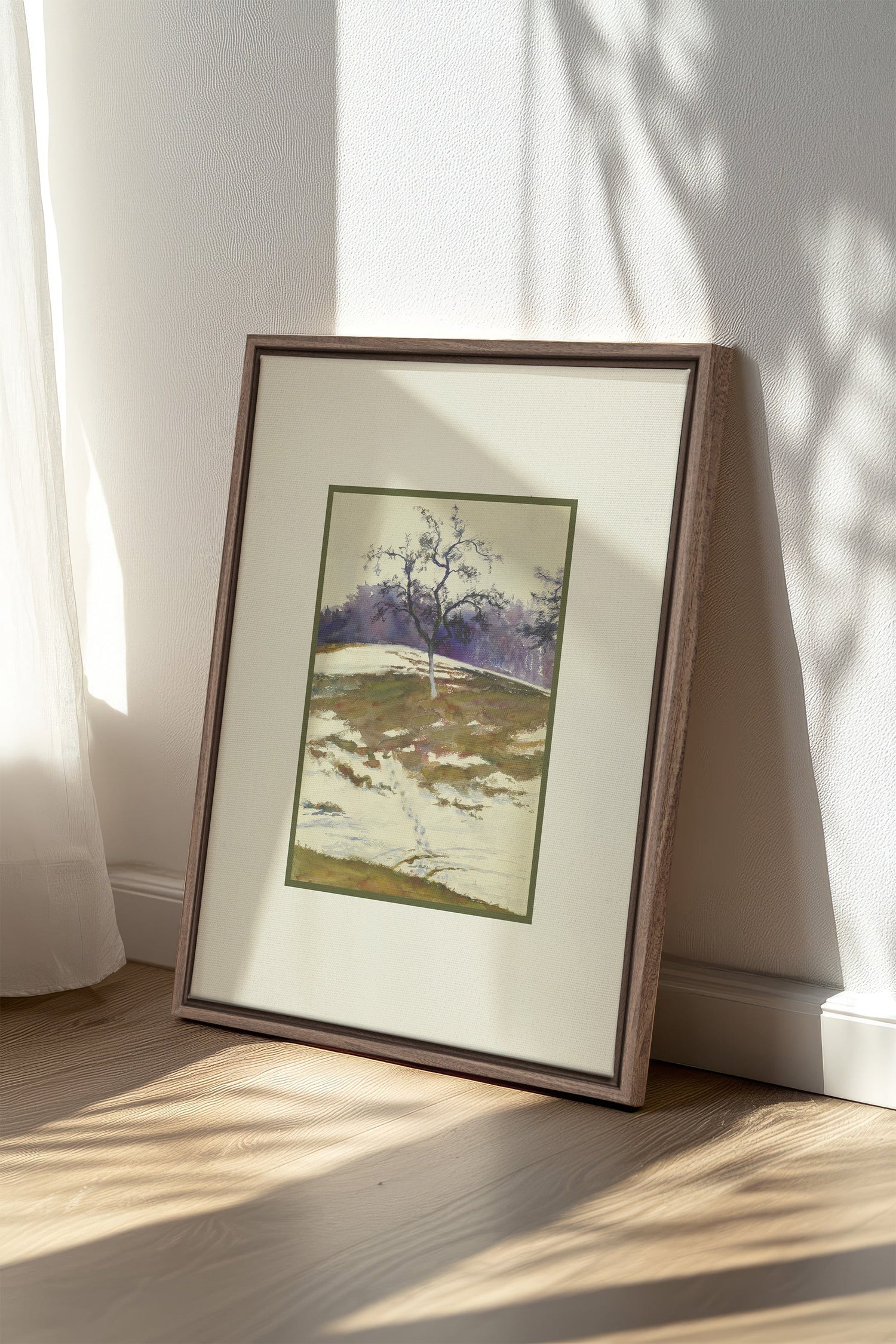 VESTIGE DE SAISON, Oeuvre sur toile étirée, encadré Brun Chêne