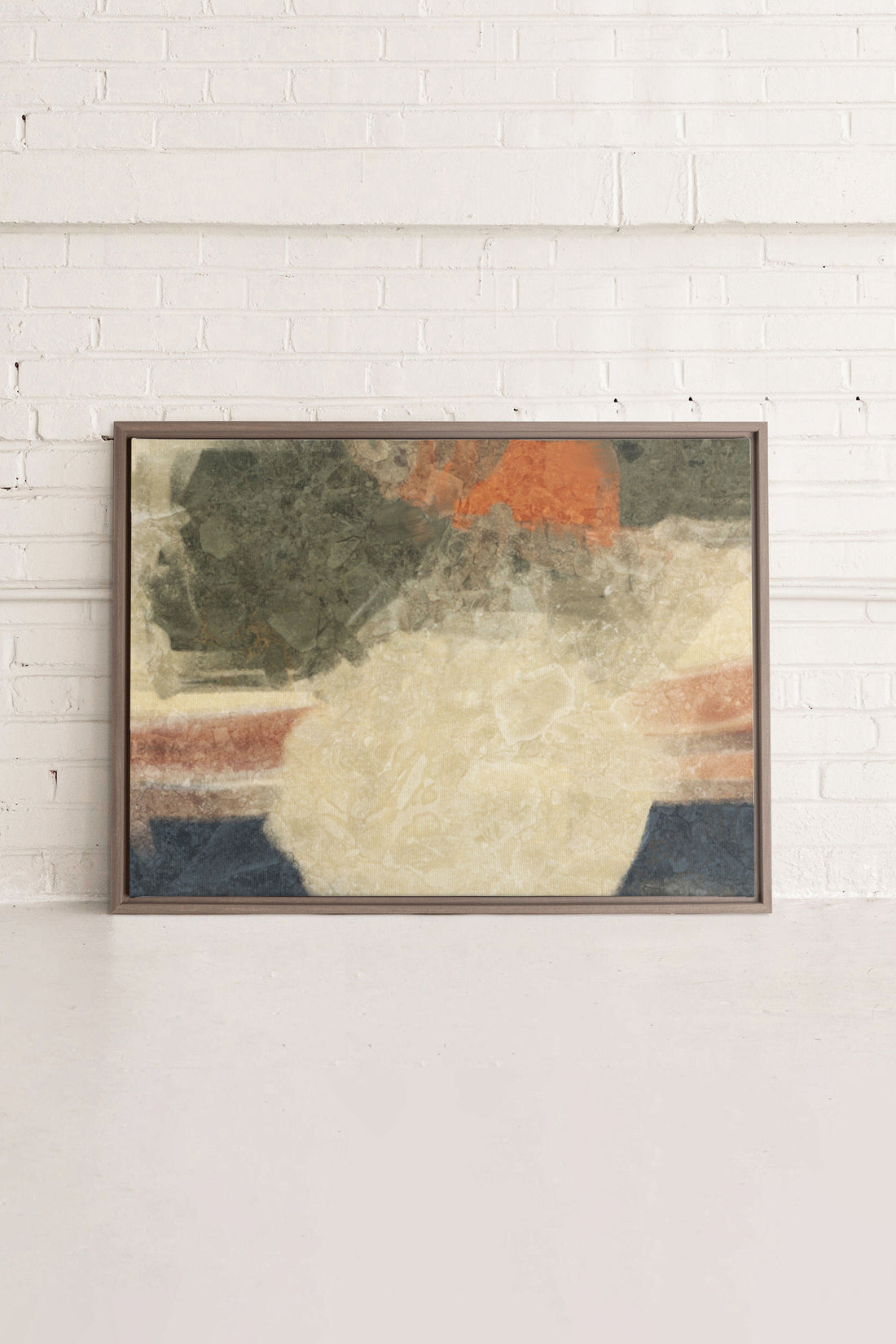 ORGANIQUE, Oeuvre sur toile étirée, encadré Brun Chêne