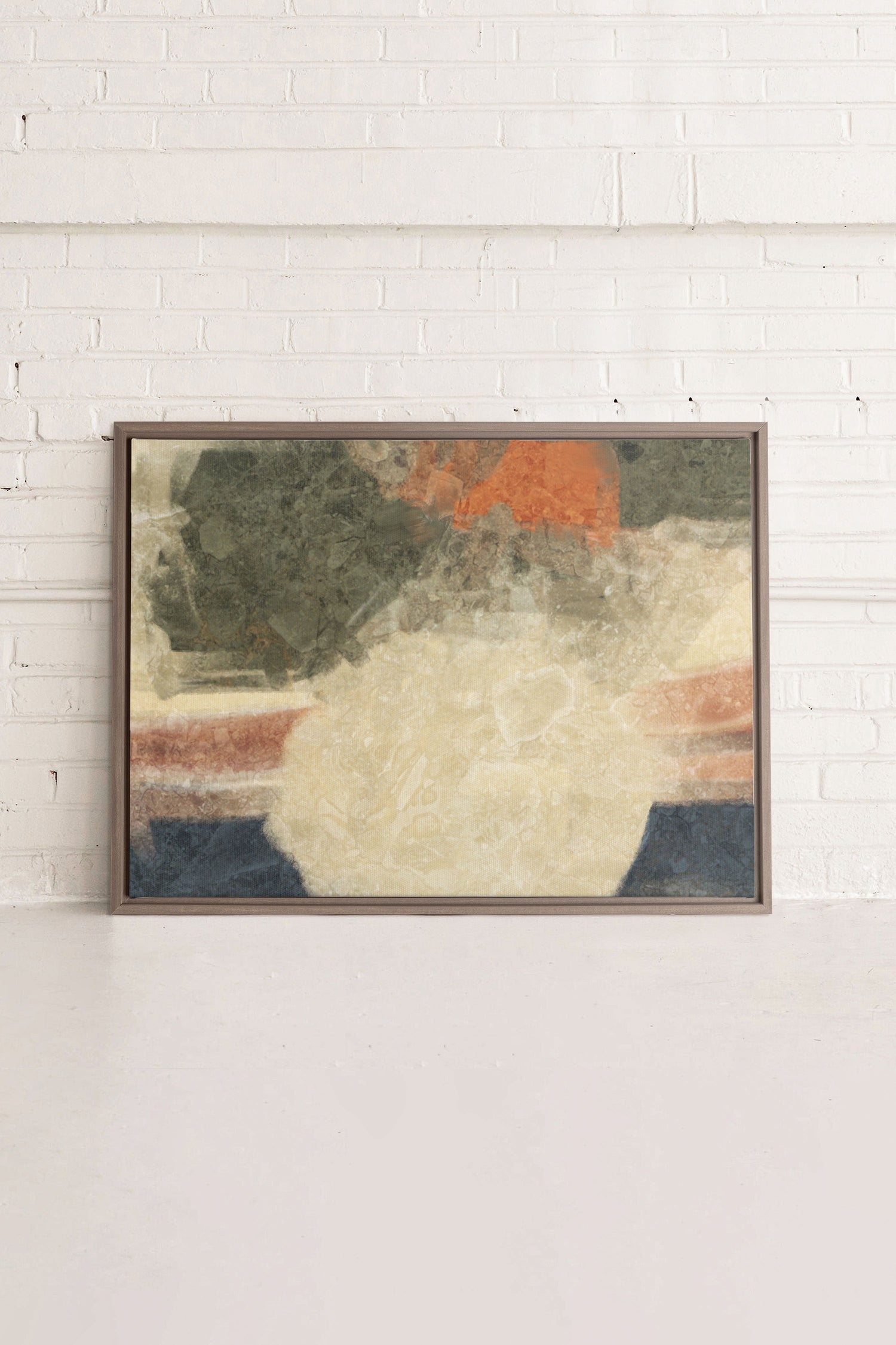 ORGANIQUE, Oeuvre sur toile étirée, encadré Brun Chêne