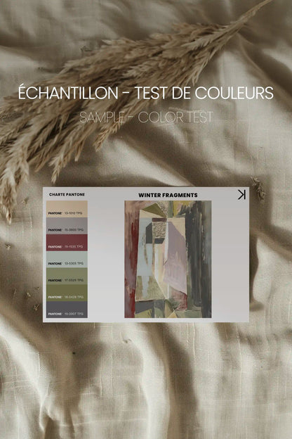 WINTER FRAGMENTS, Oeuvre sur toile étirée, encadré Brun Noyer
