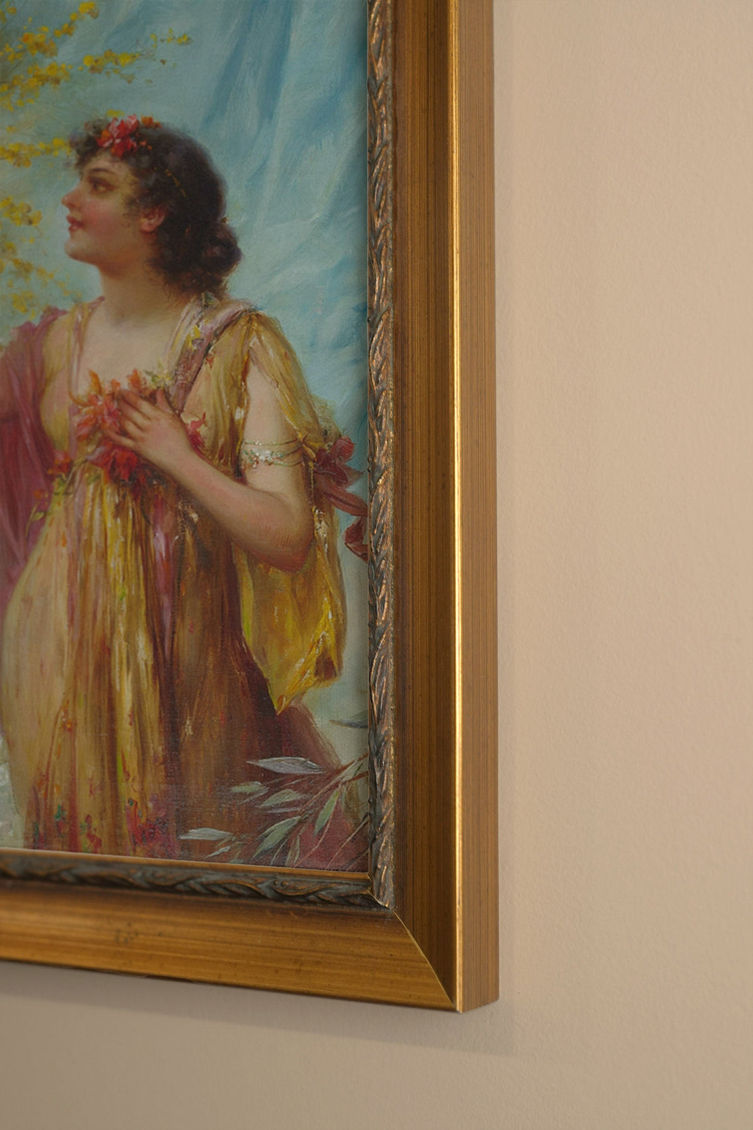 FÉERIE ANTIQUE, Artwork on rigid canvas, framed in Vintage Gold