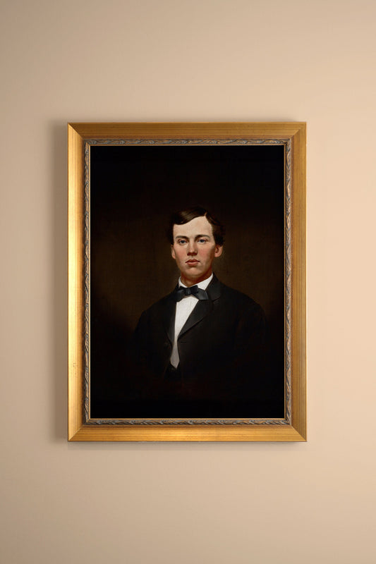 PORTRAIT FROM THE PAST, VINTAGE GOLD FRAME