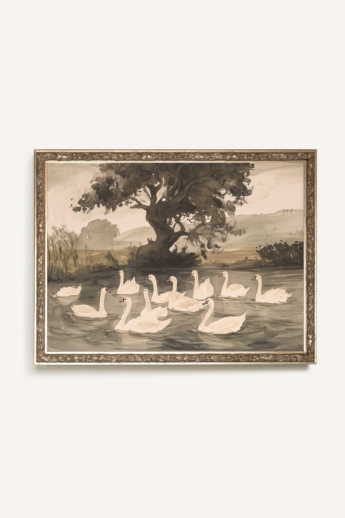 BALLET DES CYGNES, CADRE VINTAGE ARGENT