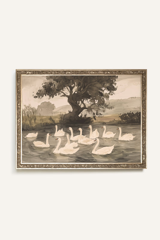 BALLET DES CYGNES, CADRE VINTAGE ARGENT