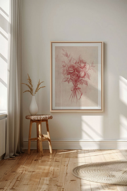 ÉCLATS DE ROSES, Work on stretched canvas