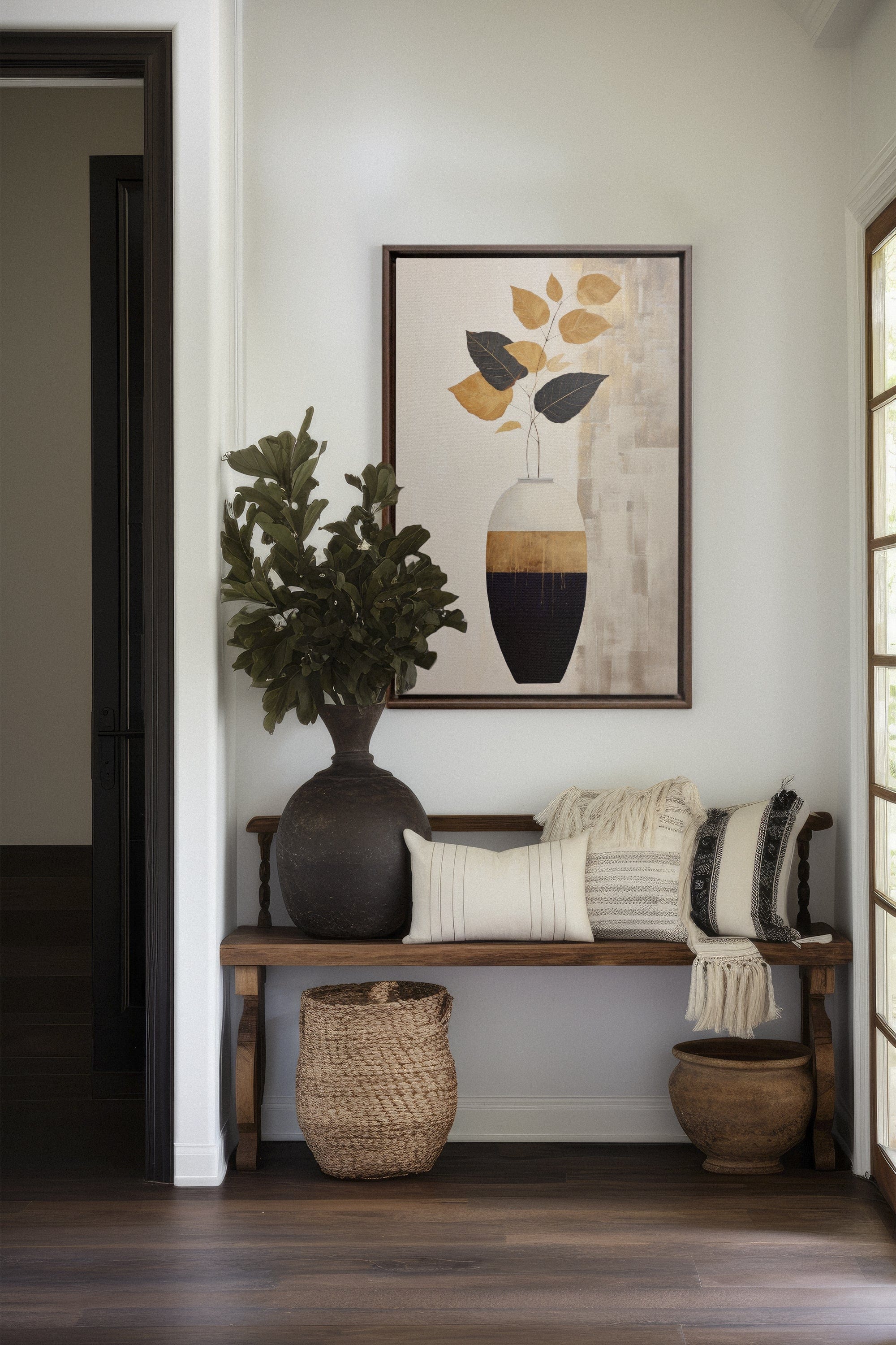 LUXURY LEAVES, Oeuvre sur toile étiré