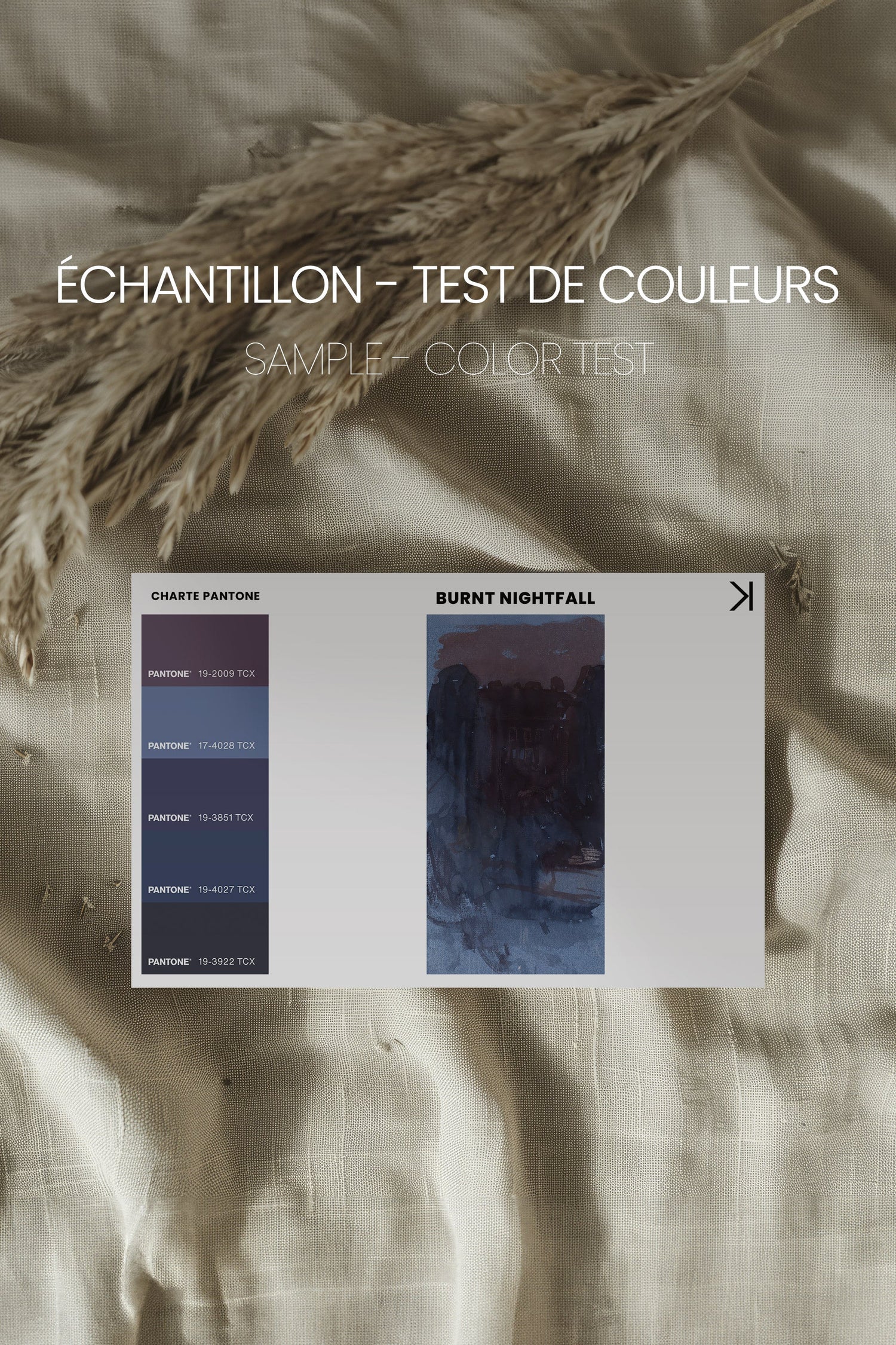 BURNT NIGHTFALL, Oeuvre sur toile étirée, encadré Blanc