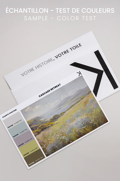 OLEKA CANVAS - Cascade retreat, Oeuvre sur toile étirée, encadré Noir