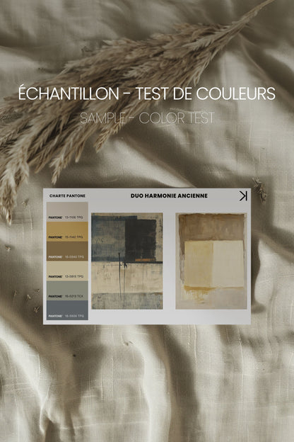 OLEKA CANVAS - DUO HARMONIE ANCIENNE, 2 Oeuvres sur toile étirée, encadré Brun Chêne