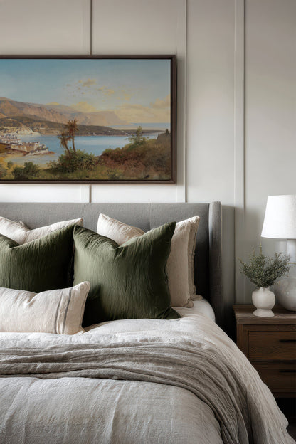 GOLDEN BAY, Oeuvre sur toile étirée, encadré Brun Noyer