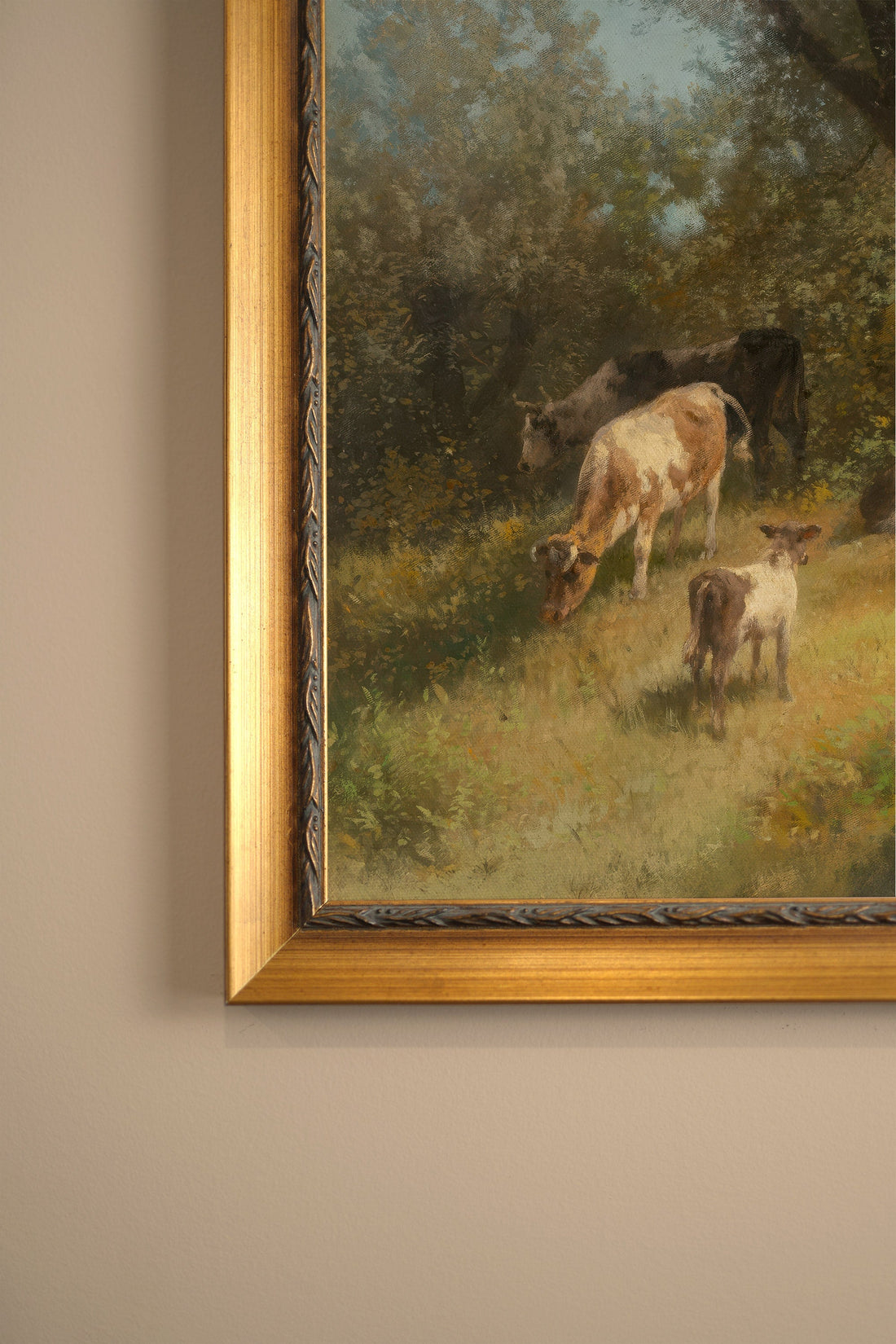 SOUFFLE DE PRAIRIE, Oeuvre sur toile rigide, encadré Vintage Or