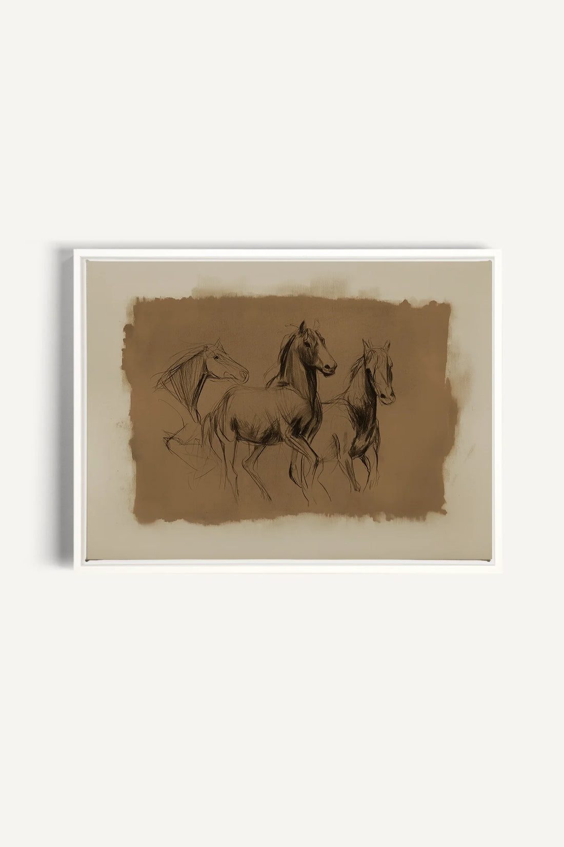 ÉTUDE ÉQUESTRE, Oeuvre sur toile étirée, encadré Blanc