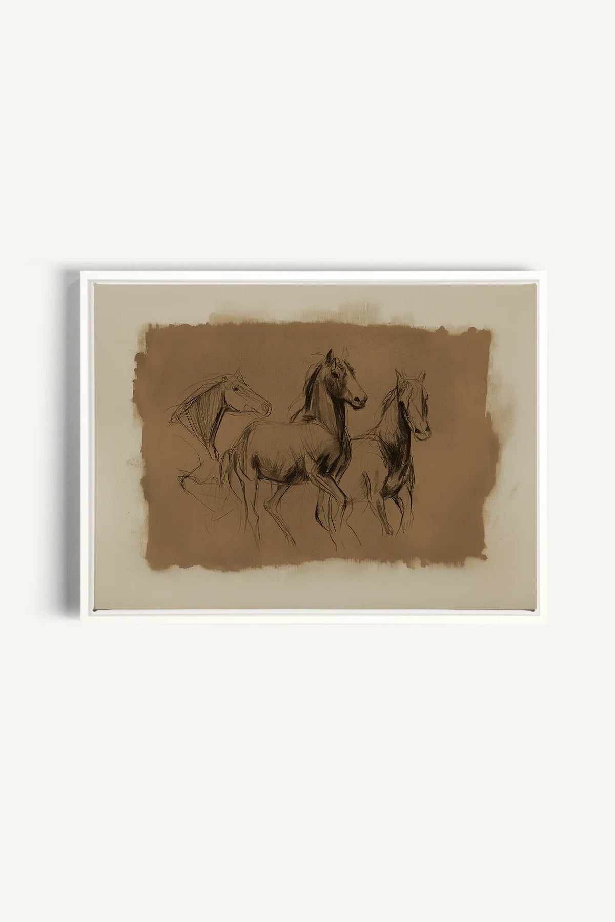 ÉTUDE ÉQUESTRE, Oeuvre sur toile étirée, encadré Blanc