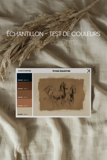 ÉTUDE ÉQUESTRE, Oeuvre sur toile étirée, encadré Naturel Clair