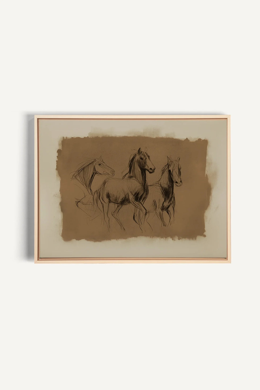 ÉTUDE ÉQUESTRE, Oeuvre sur toile étirée, encadré Naturel Clair