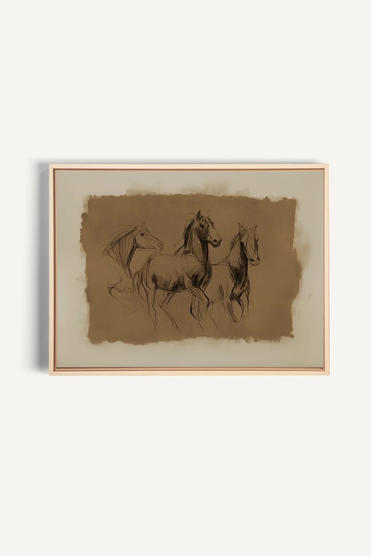 ÉTUDE ÉQUESTRE, Oeuvre sur toile étirée, encadré Naturel Clair