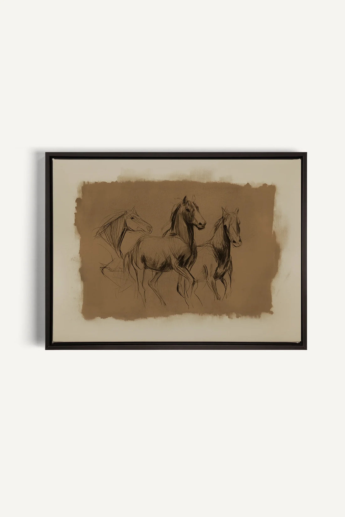 ÉTUDE ÉQUESTRE, Oeuvre sur toile étirée, encadré Noir
