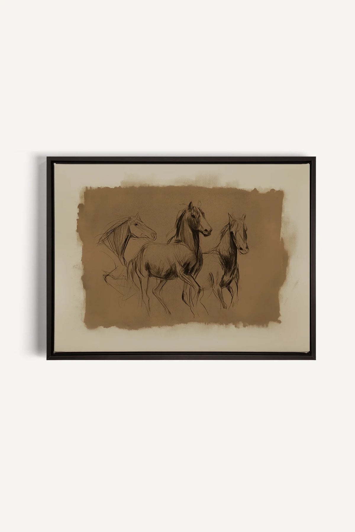 ÉTUDE ÉQUESTRE, Oeuvre sur toile étirée, encadré Noir