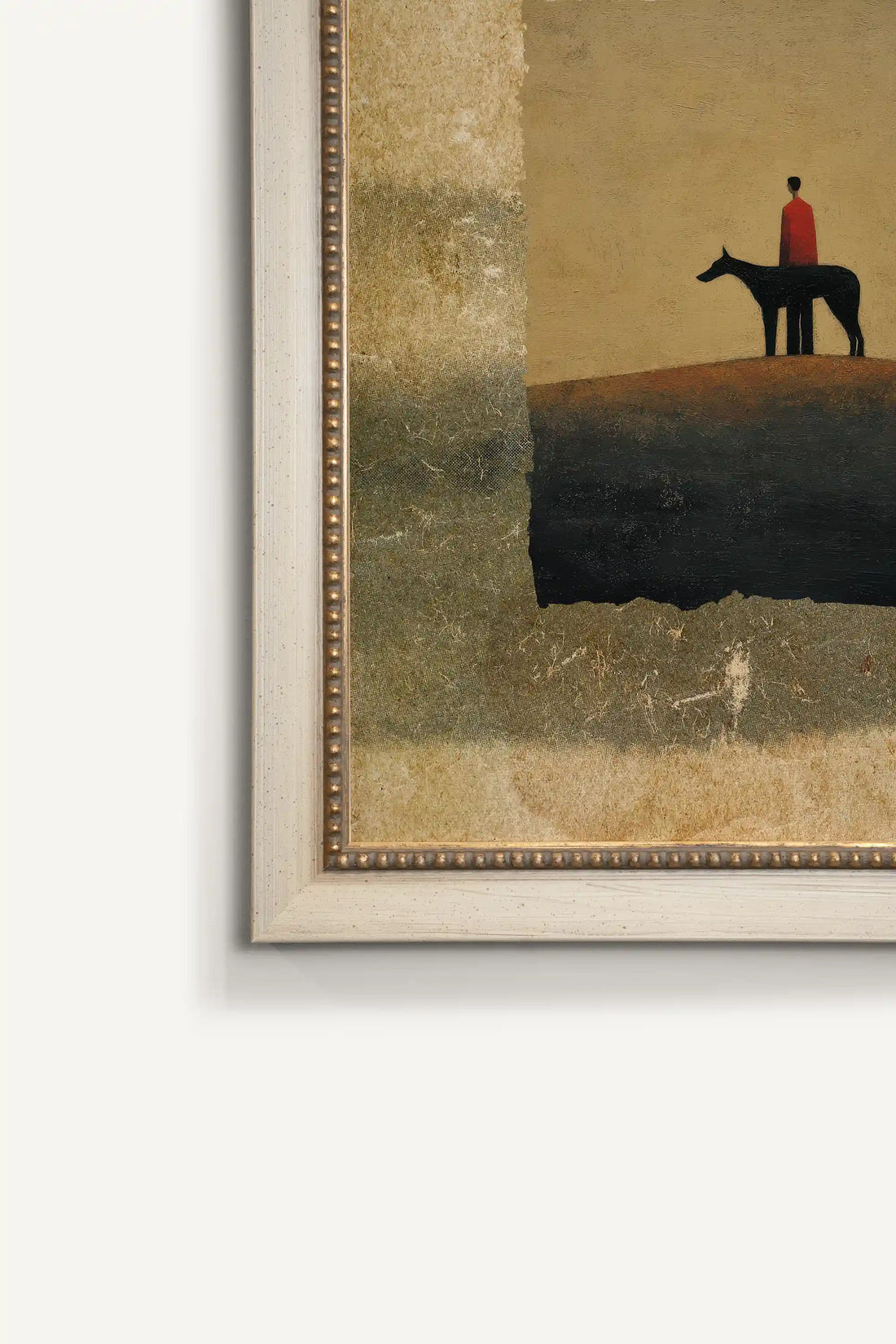KEEPER OF THE EDGE, Oeuvre sur toile rigide, encadré Vintage Blanc