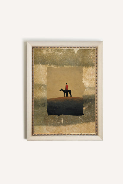 KEEPER OF THE EDGE, Oeuvre sur toile rigide, encadré Vintage Blanc