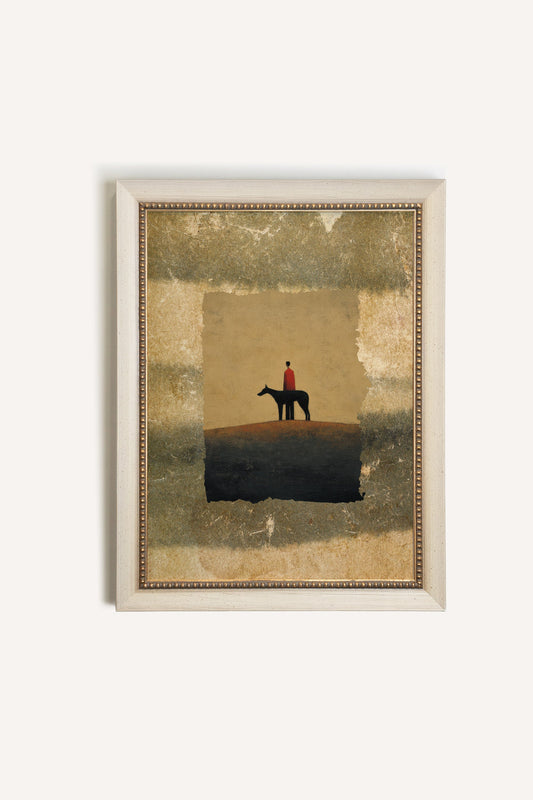 KEEPER OF THE EDGE, Oeuvre sur toile rigide, encadré Vintage Blanc